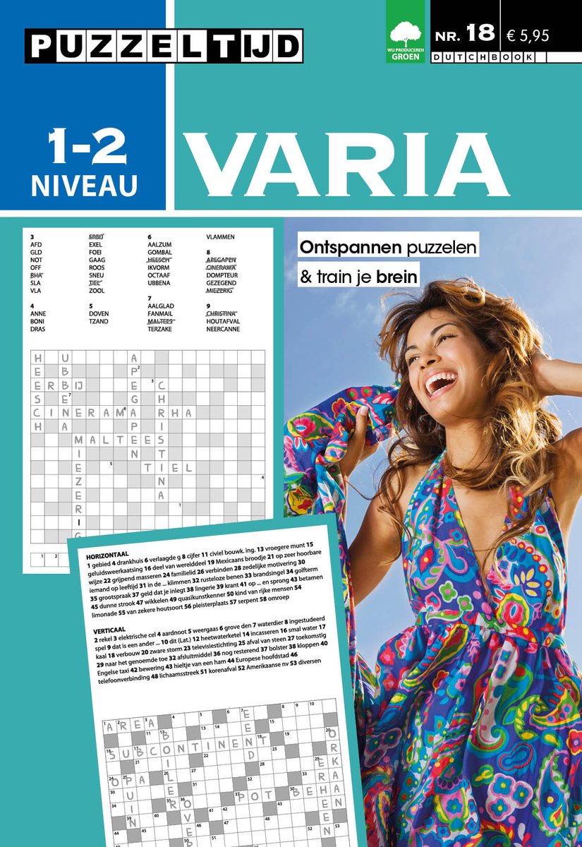 Puzzeltijd Varia Puzzelboek – Niveau 1-2 Sterren – 96 Pagina’s