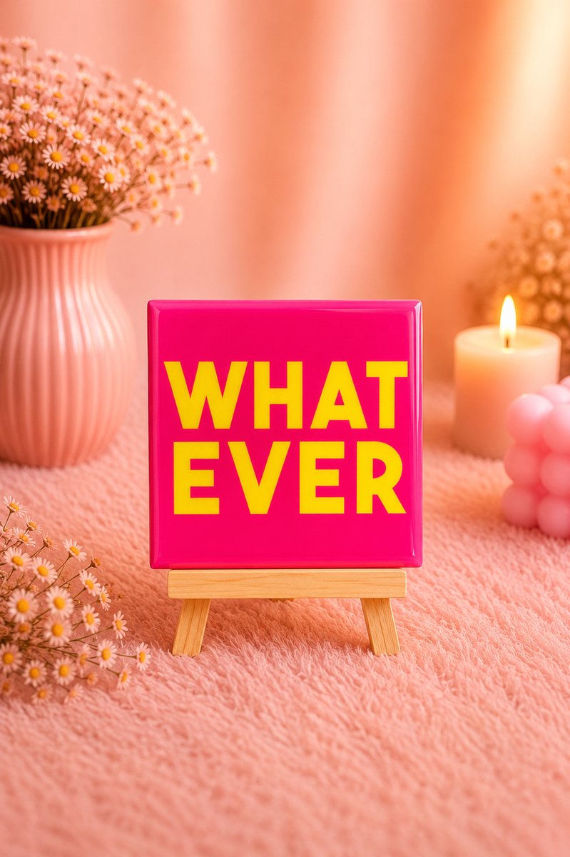 Tegeltje "WHATEVER" | Viva Femme | Tegeltjes met tekst | Decoratie | Wonen | Cadeau | Spreuktegel | Humor