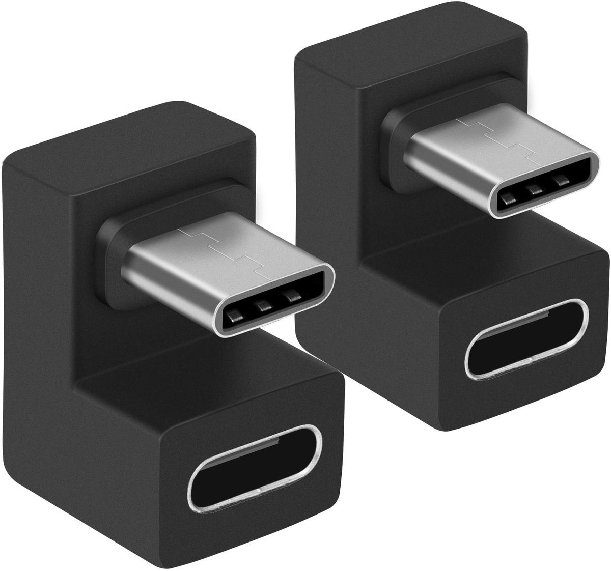 longziming -2 Stuks USB-C 180° U-Vorm Adapter – USB 3.1 Type-C Verloopadapter – 100W Snelladen 10Gbps Dataoverdracht – Compatibel met USB-C Apparaten
