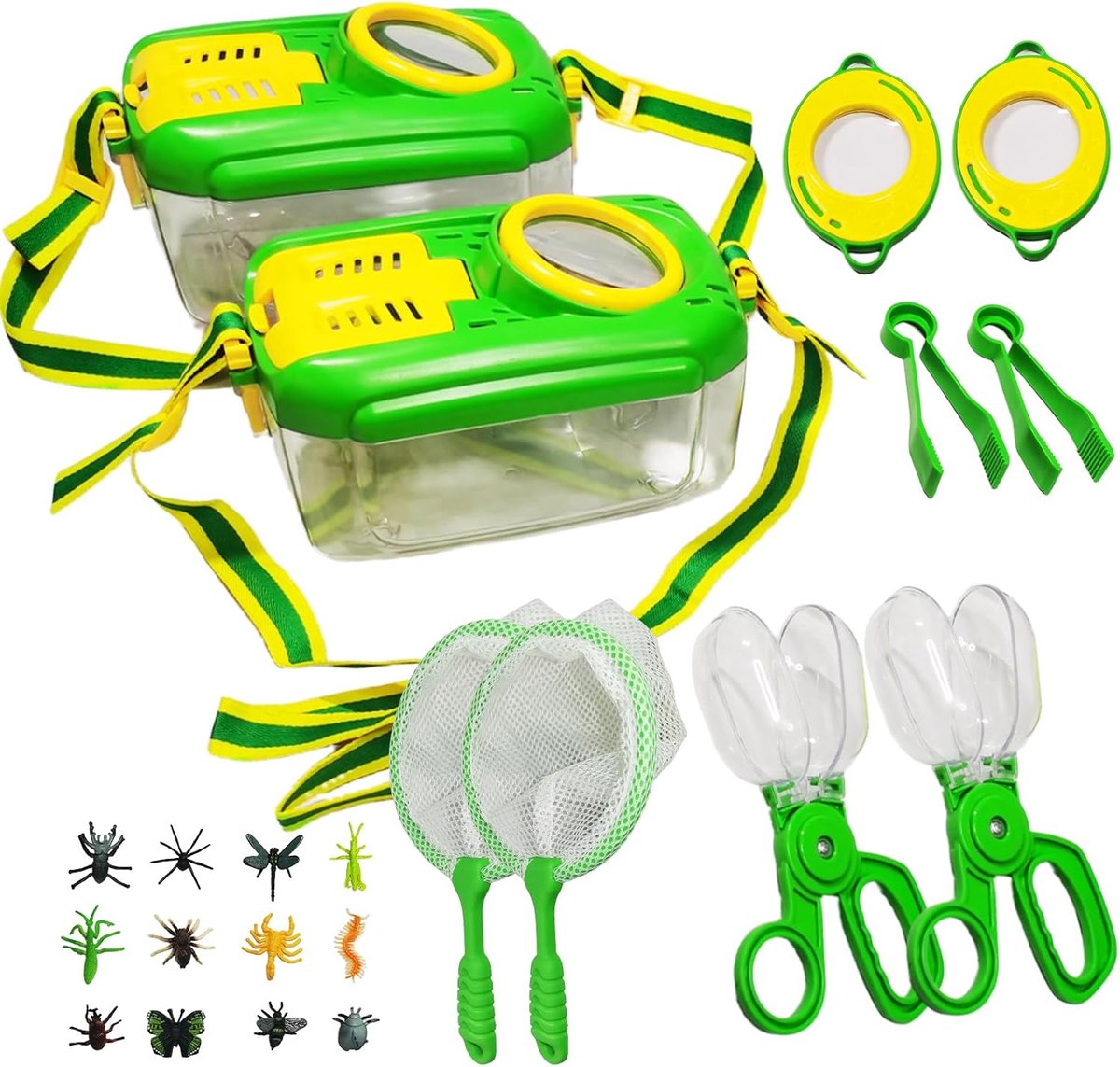 SnelShoppen - 2 Stuks Insecten Vangsets voor Kinderen, Insecten Vangeraar met Insecten Set, Buiten Verkenningskit voor Kinderen, Educatieve Cadeaus vo