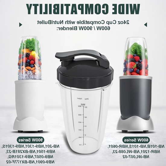 Vervangbeker voor Blender 700ml met To-Go Deksel, Accessoire voor Smoothies en High-Speed Mixers — afbeelding 2