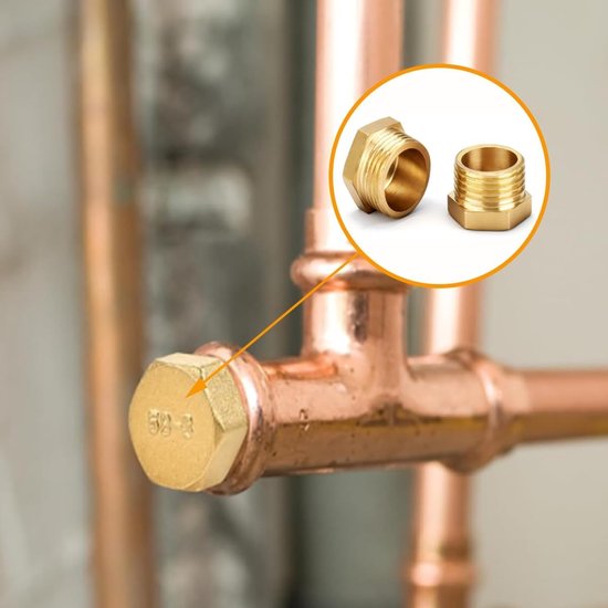 4pcs 1/2 inch brass stops, pipe end cap, blind stopper with rubber ring, 1/2 inch male thread, water pipe, stop for - ShopVlot — afbeelding 4