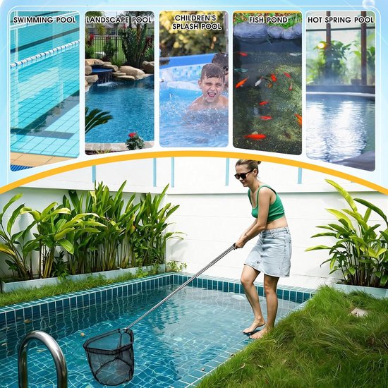 Thijox - Vijverschepnet 155 cm met Telescoopstang - Perfect voor Vijvers, Tuinen en Waterpartijen - Lichtgewicht en Duurzaam Materiaal - 1 Stuk van Thijox — afbeelding 4