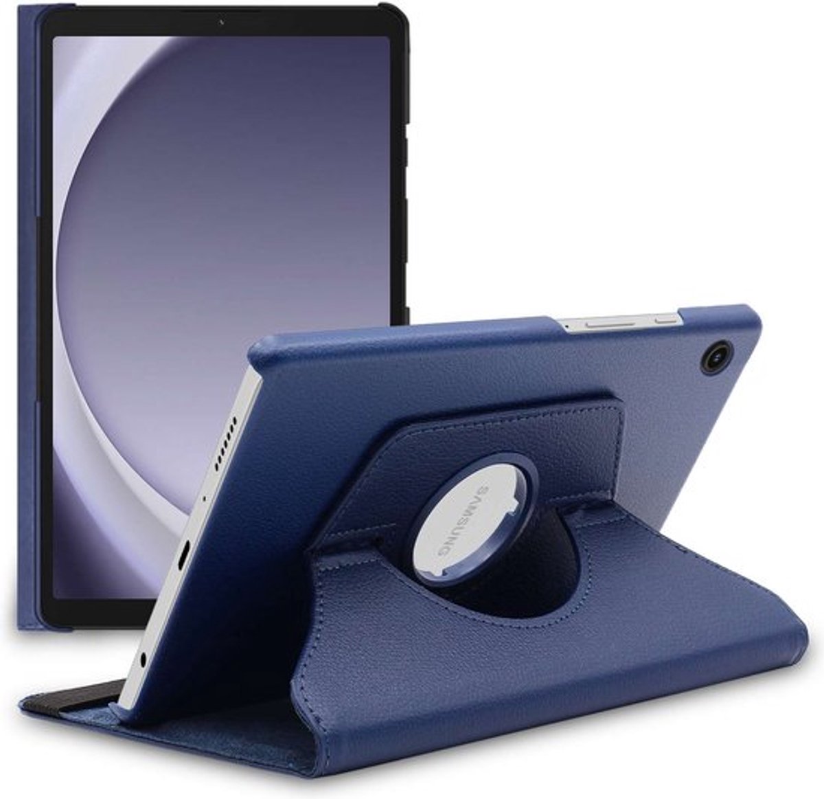 ebestStar - Hoes geschikt voor Samsung Galaxy Tab A9 8.7 (2023) SM-X110, Roterende Etui, Case, 360° Draaibaar hoesje, Donkerblauw