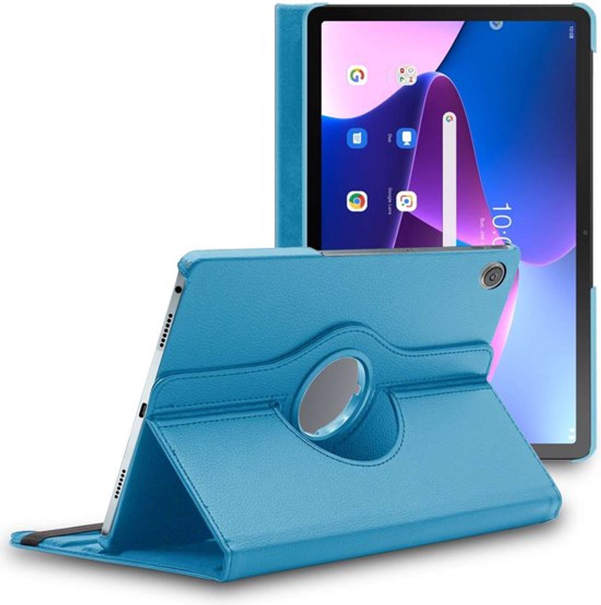 ebestStar - Hoes geschikt voor Lenovo Tab M10 Plus 10.6 (Gen 3), Roterende Etui, Case, 360° Draaibaar hoesje, Blauw