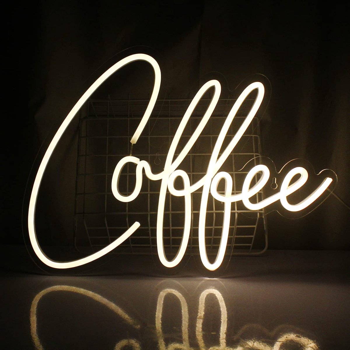 SnelShoppen - Coffee Neon Sign LED Letter Licht voor Cafe Shop Bar Club Restaurant Warm Wit Decoratie - Energiezuinige Siliconen Verlichting voor Wand