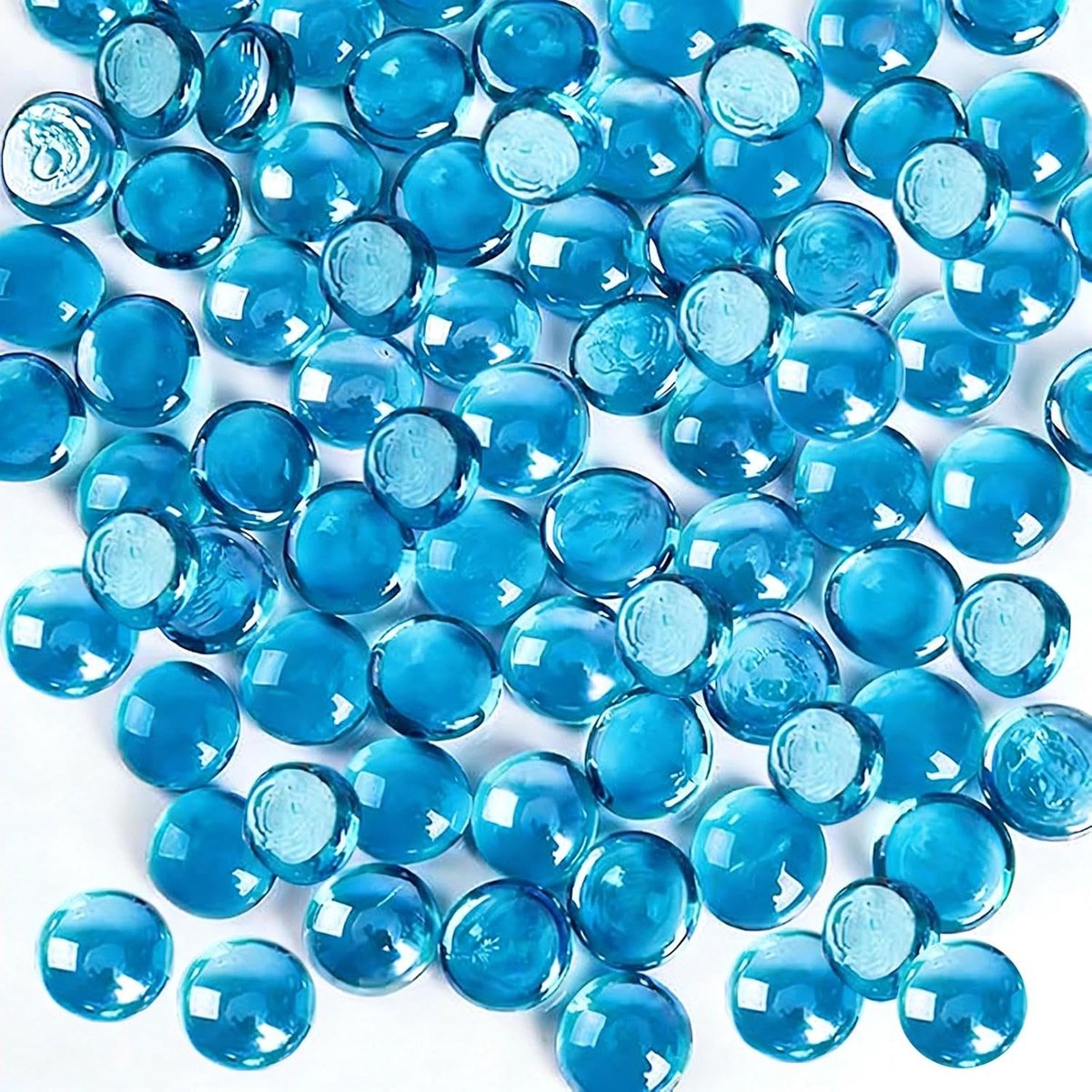 SnelShoppen - Glazen Nuggets Blauw, 1600 g Decoratieve Glazen Stenen 17-19 mm - Vaasvulstenen, Kunstmatige Kristallen voor Aquarium, Bloempot en Doe-H