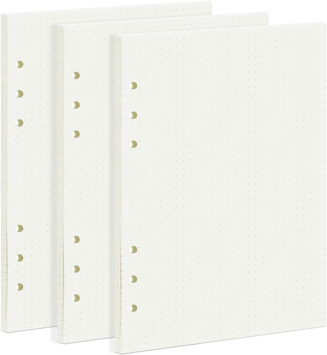 SnelShoppen - A5 Dotted Refill Paper 135 Vellen, 3 Packs 6-Holes, 100GSM Kwaliteit, Perfect voor Notitieboeken, Agenda's en Filofax