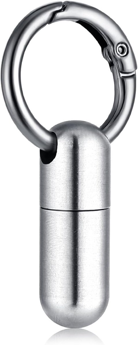 Compacte Pillenhouder Sleutelhanger - Waterdicht en Duurzaam Pillen Organizer voor Kamperen, Reizen en Outdoor Activiteiten met Carabiner Clip