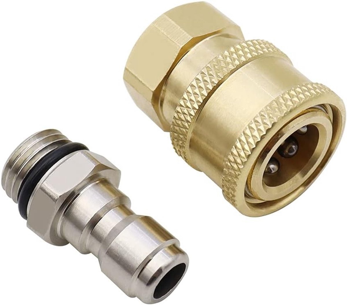 Krachtige Hogedrukreiniger Adapter Set met 1/4 Inch Draad, Snelle Aansluiting voor Luchtcompressoren en Gereedschap