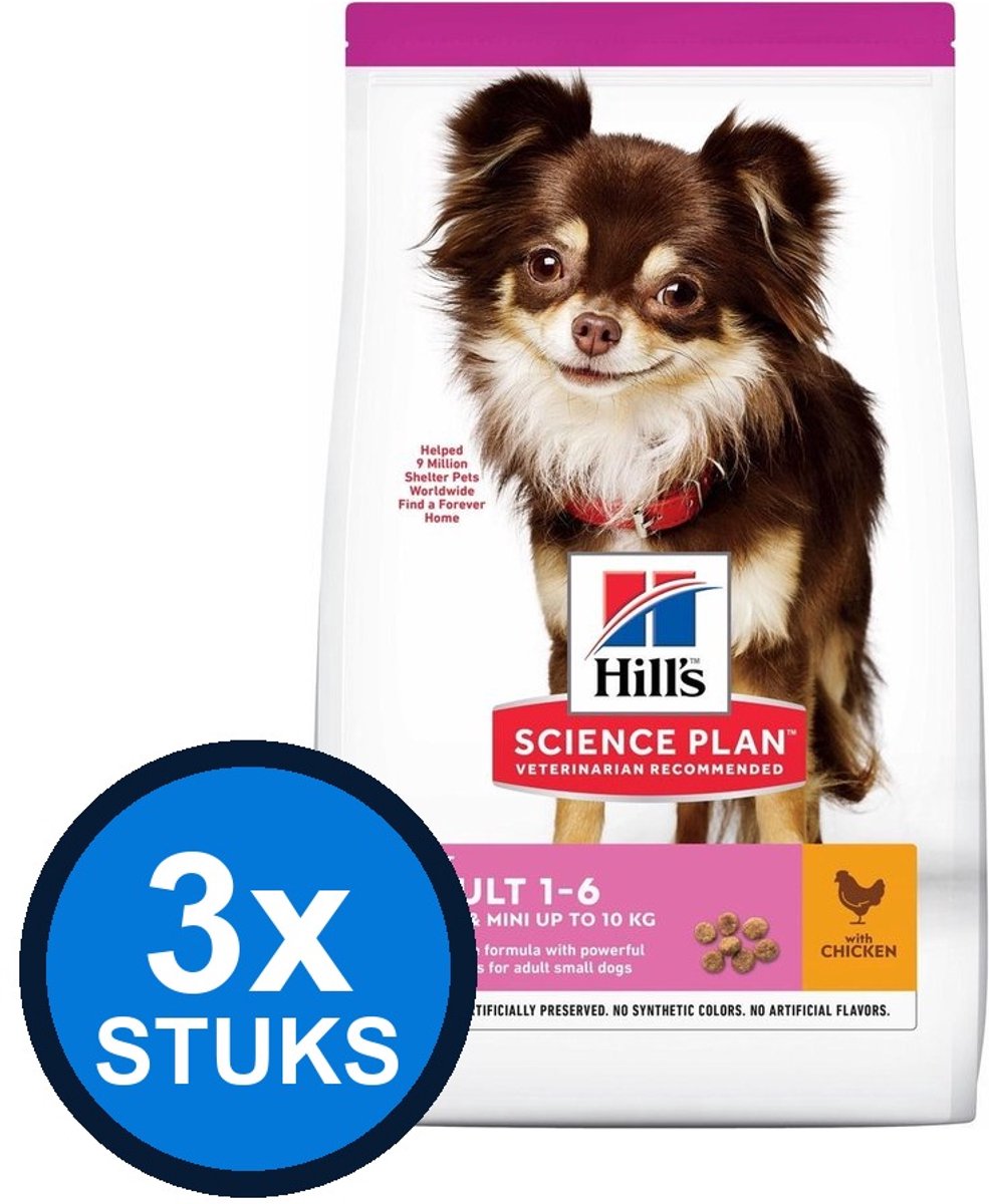 3x Hill's - Science Plan dog ad light S chicken 1,5kg - Hondenvoer - 1.5 kg
