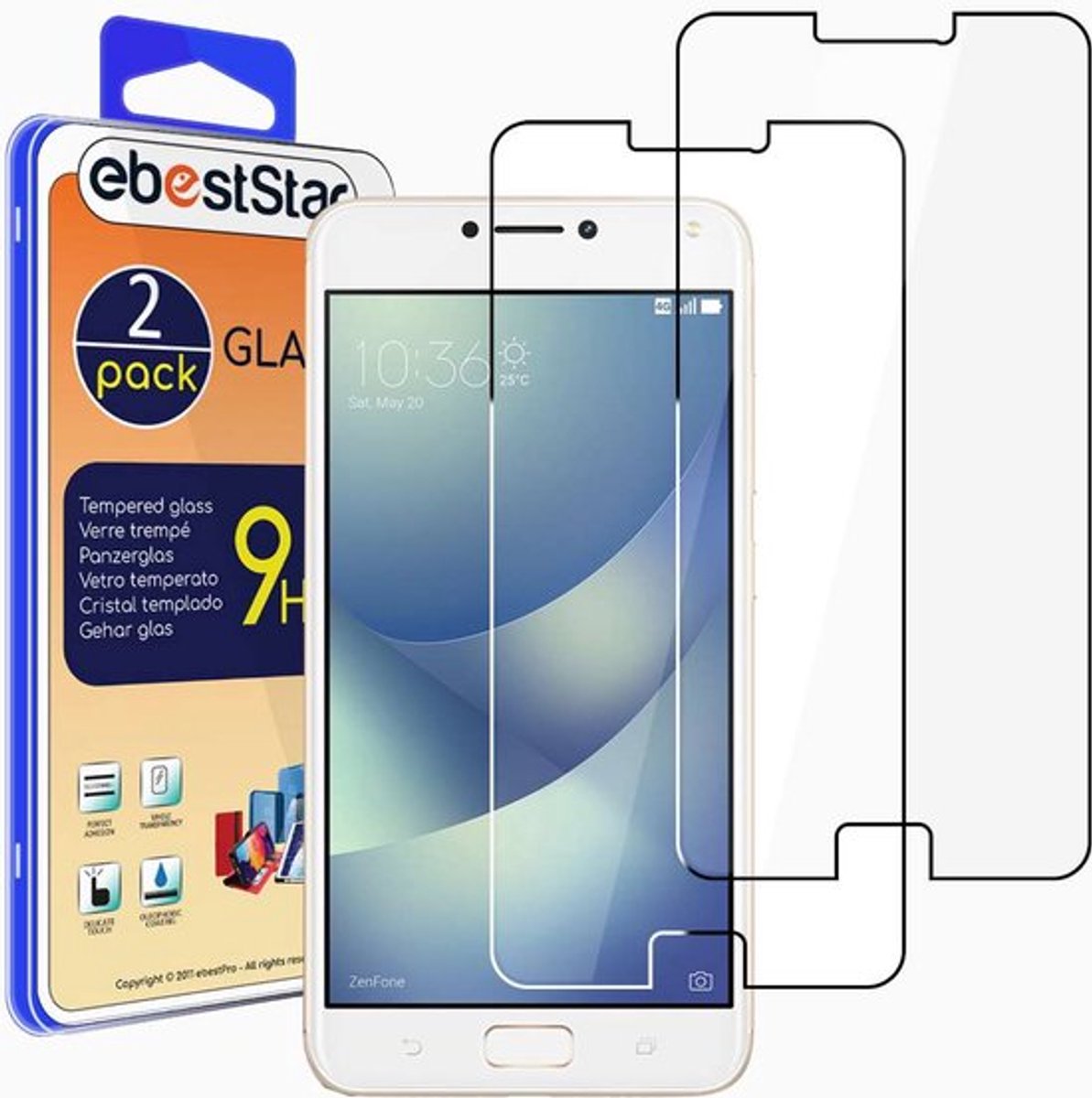 ebestStar - {2 Stuks} Gehard glas geschikt voor Asus Zenfone 4 Max ZC520KL, Screen Protector Cover, Schermbeschermer Tempered Glass