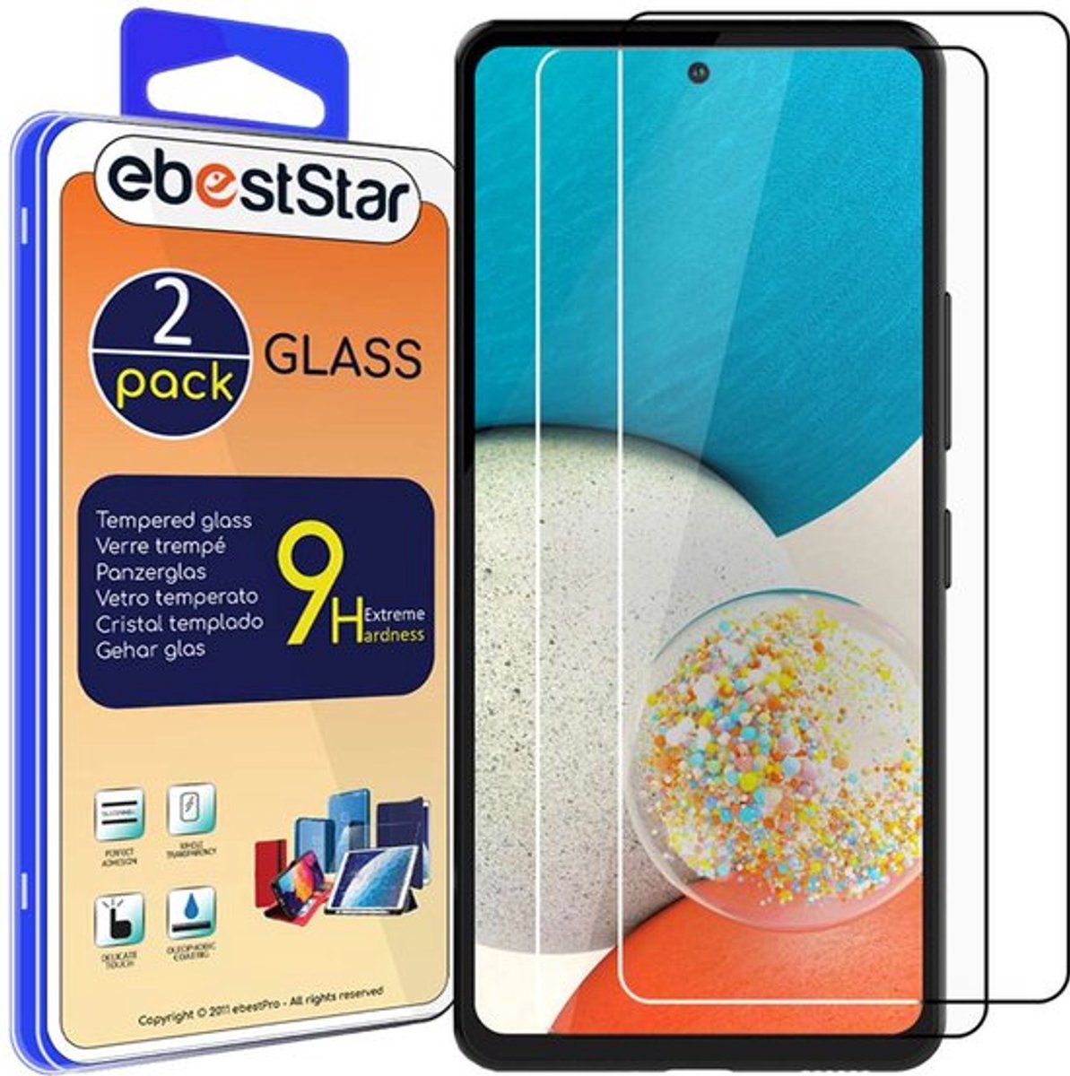 ebestStar - {2 Stuks} Gehard glas geschikt voor Samsung Galaxy A53 5G SM-A536B, Screen Protector Cover, Schermbeschermer Tempered Glass