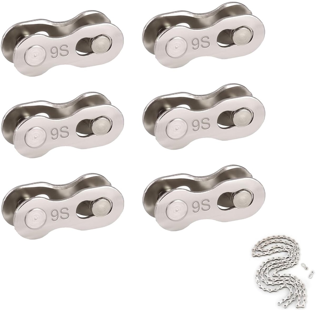 SnelShoppen - 9-Weg Fiets Ketting Link 6 Pairs Kettingslot 9 Versnellingen Snelle Bevestiging en Verwijdering Robuust en Duurzaam