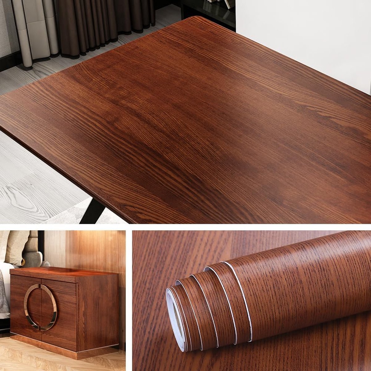 SnelShoppen - Zelfklevend Wandpapier voor Keukenkastjes - Houtlook Vinyl Contactpapier 40CMx2M - Waterdicht en Verwijderbaar - Perfect voor Keuken en