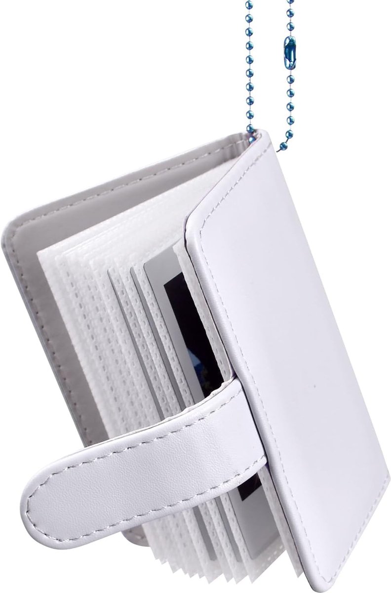 SnelShoppen - Mini Foto Album 32 Pockets voor Fujifilm Instax Film - Compact, Lichtgewicht en Handig met Sleutelhanger - Wit