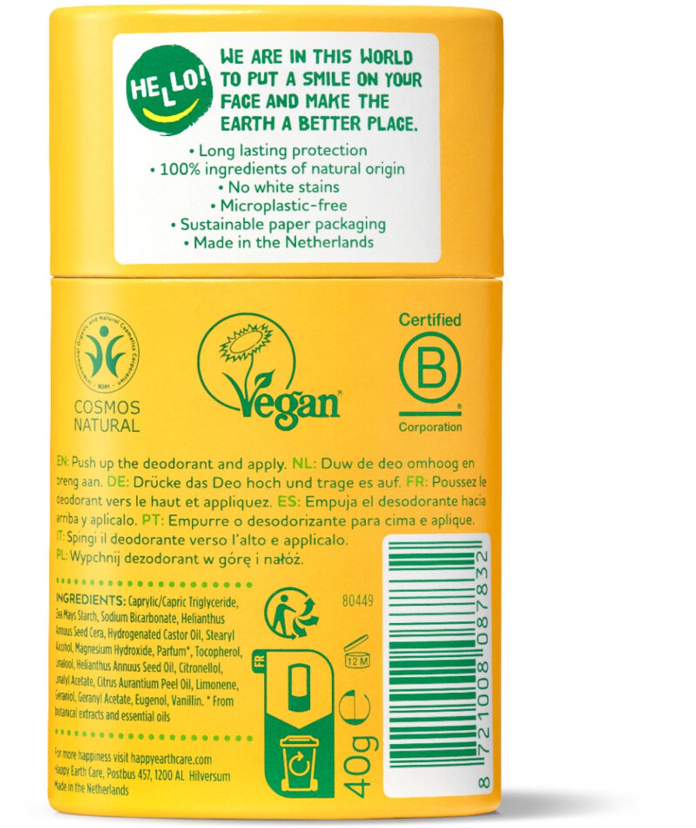 Happy Earth 100% Natuurlijke Deodorant Stick Jasmine Ho Wood - 6 x 40 gr - Voordeelverpakking