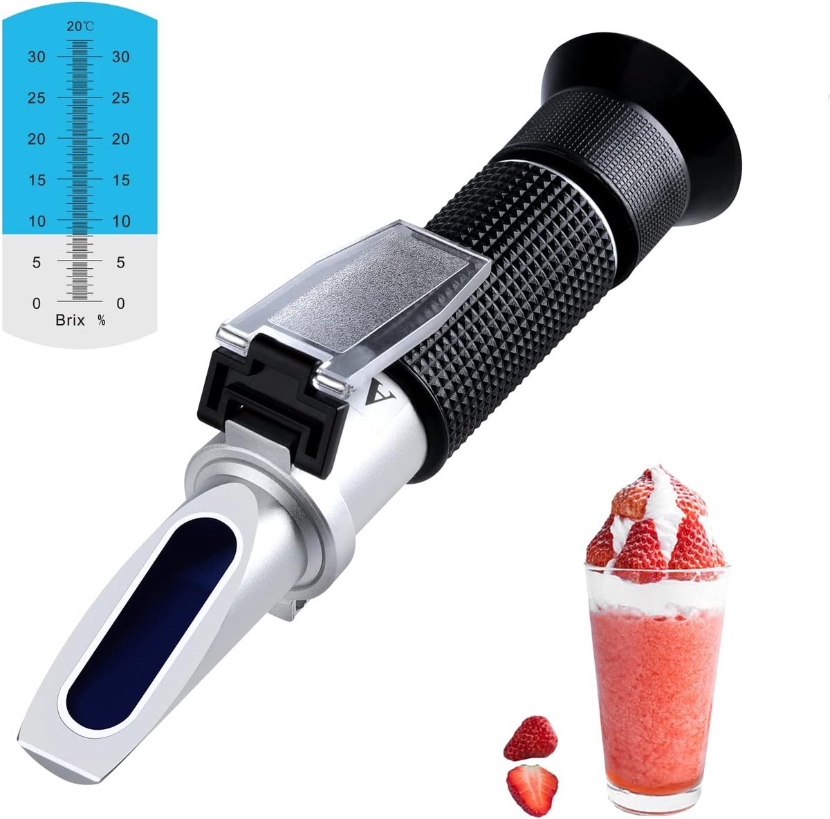 SnelShoppen - Sugar Refractometer 0-32%, Draagbare Brix Refractometer voor Suikerinhoud Testen, Hoge Nauwkeurigheid met ATC voor Fruitsappen en Dranke