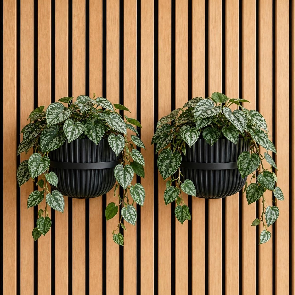 SnelShoppen - Acoustic panel set met 2 grote ringen en 2 bijpassende potten - Wanddecoratie, geluidsabsorberende panelen van zacht vilt, voor woonkame