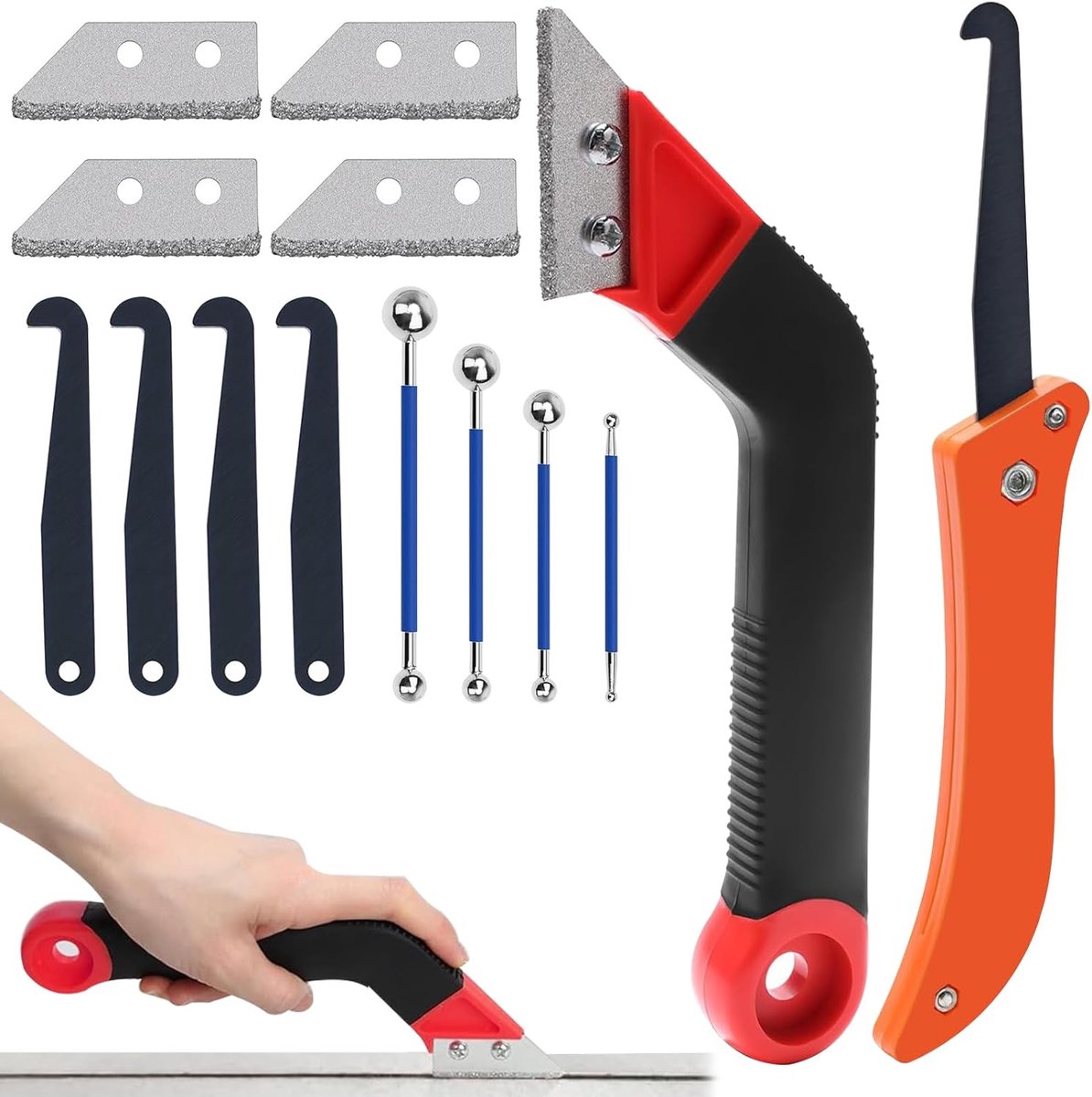 SnelShoppen - 14 Stuks Voegenkrabber Tegels - Professionele Voegenreiniger voor Tegels - Handige Kit voor Huishoudelijk Gebruik - Ideaal voor Keuken e