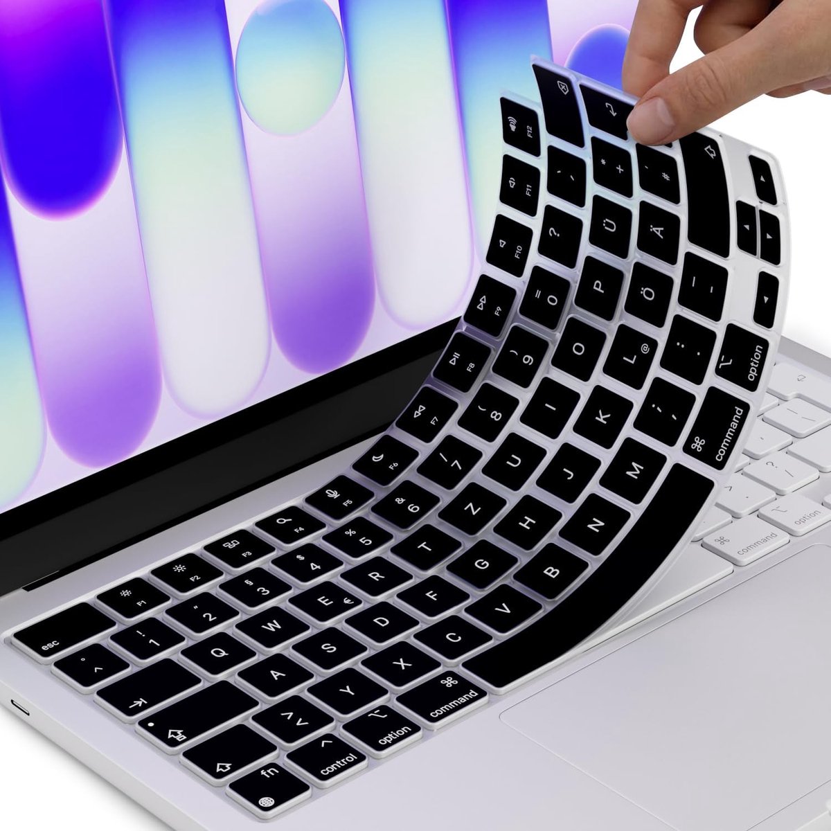 SnelShoppen - Siliconen Toetsenbord Cover Skin voor MacBook Neo Duits - Beschermend, Stofbestendig, Vingerafdrukbestendig, Geluidsdempend voor MacBook