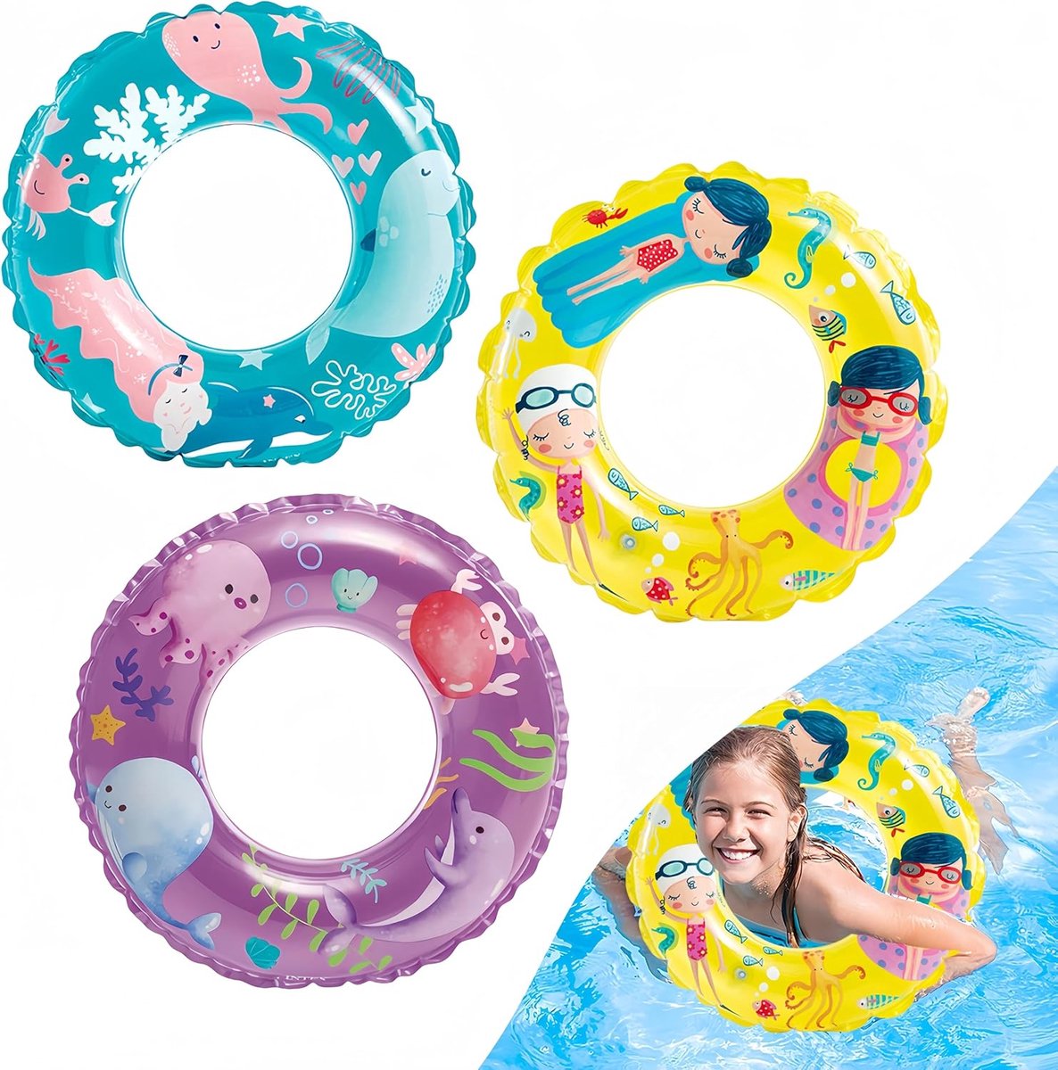 SnelShoppen - Opblaasbare Zwemringen voor Kinderen en Volwassenen - Dikke PVC - Geschikt voor Zwembad, Strand en Tuin - Perfect voor Feesten en Zomers