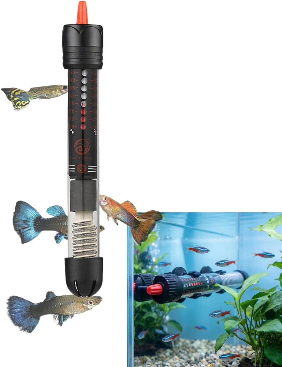 SnelShoppen - Hoogwaardige Aquariumverwarming 25W voor Nano-Aquaria 10-30L met Nauwkeurige Temperatuurregeling 20-34°C van Robuust Kwartsglas
