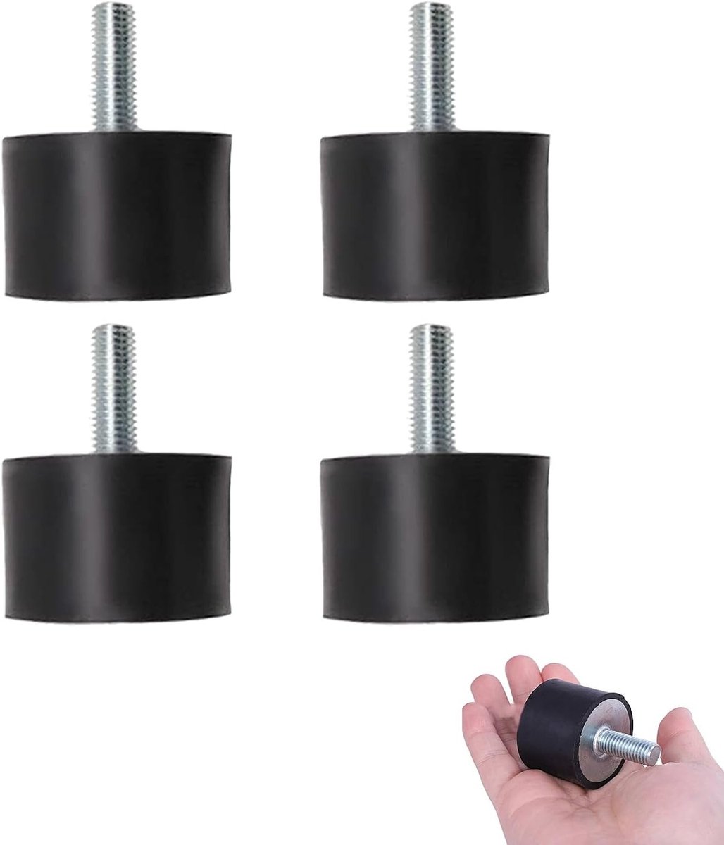 Rubber Buffer M8 - 4 Stuks Schokdempers voor Geluidsisolatie, Vibration Dampers en Silent Blocks voor Warmtepomp en Diesel Motoren