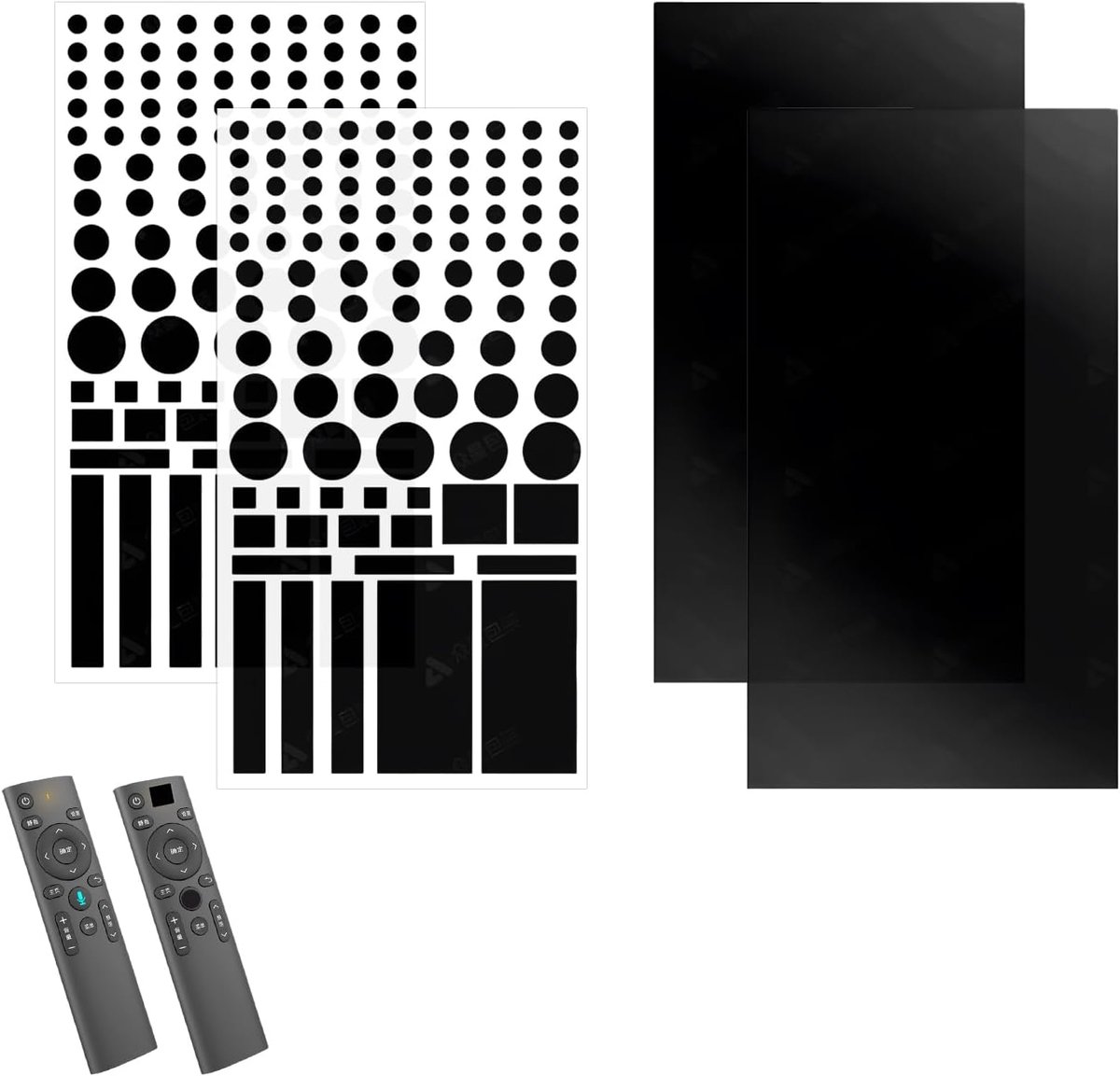 SnelShoppen - 4 Stuks Lichtblokkerende Stickers, Zelfklevende Zwart Film voor Alarmklokken, Routers en Elektronische Apparaten, Dimming 50%~80% en 100