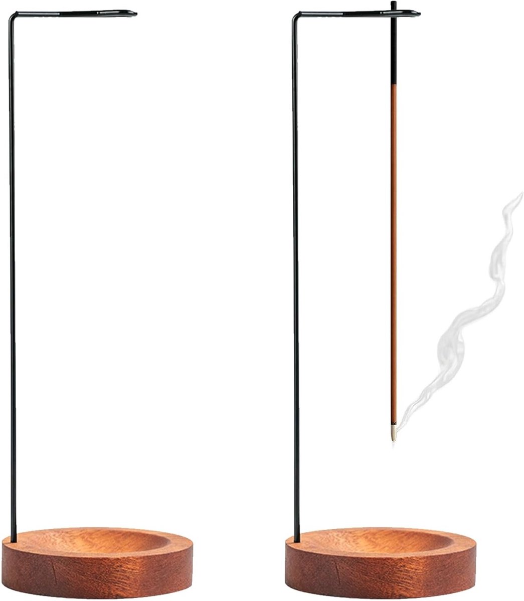 Houten wierookstokjeshouder set van 2, perfect voor yoga, meditatie en aromatherapie in je interieur
