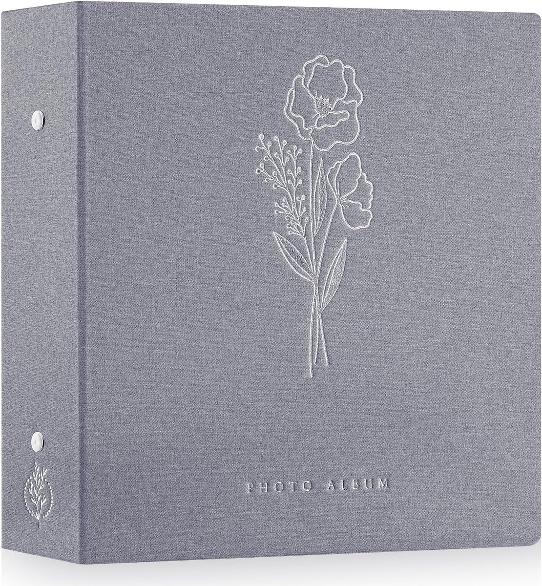 SnelShoppen - Fotoalbum 11x15 cm 600 Foto's - Luxe Linnen Boek - Grijs - Perfect voor Kinderen, Feesten en Herinneringen