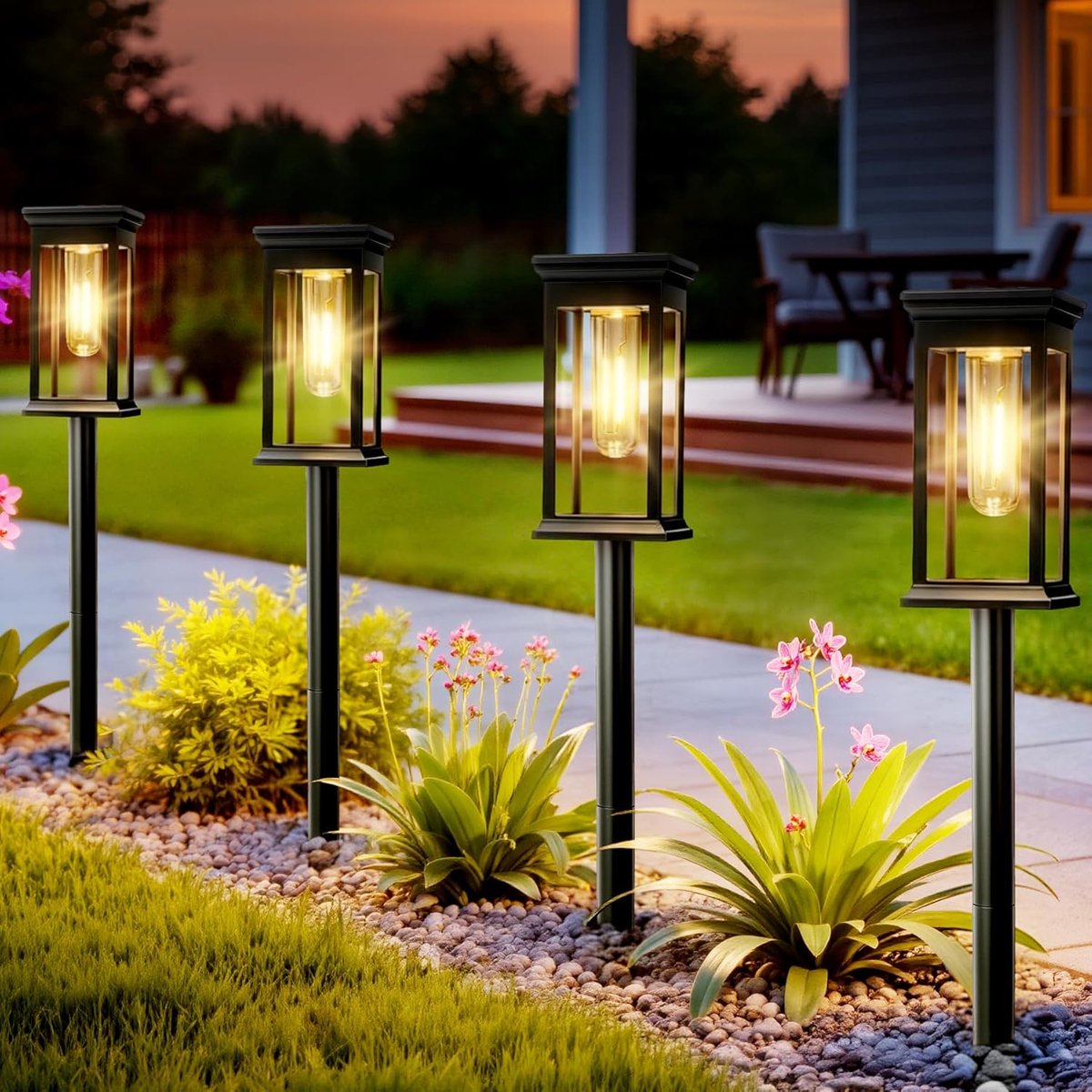 SnelShoppen - 6 Stuks Zonnelampen voor Buiten, Superheldere Tuinverlichting met 800 mAh, IP65 Waterdicht, Led-Solarverlichting voor Balkon, Terras, Ga