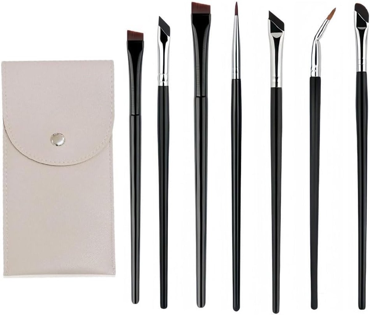 SnelShoppen - 7-delige Eyeliner Borstelset, Professionele Oogmake-up Borstels, Precisie Gel Borstel, Gehoekte Borstel, Oogschaduw Borstel, Hoogwaardig
