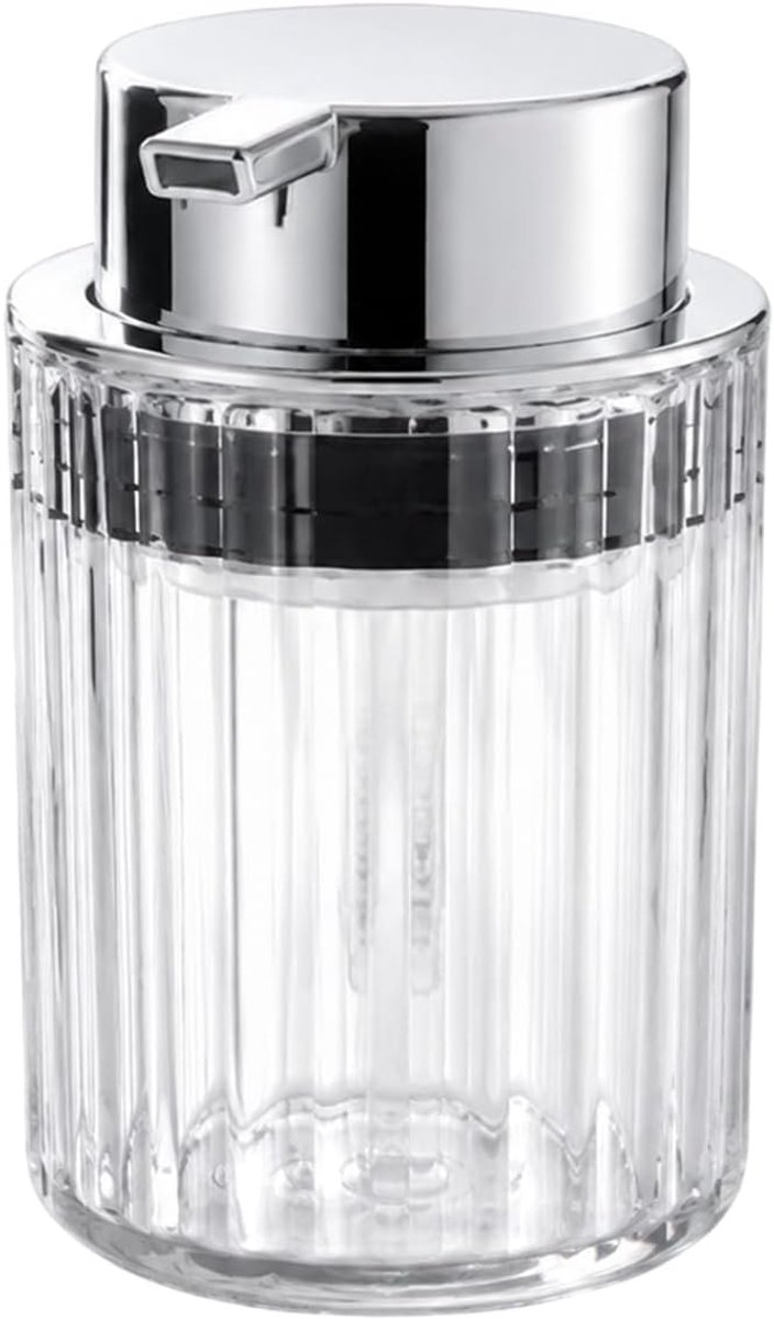 SnelShoppen - Schuimzeepdispenser Zilver - Zeepdispenser voor Schuim - Transparante PET-houder met Zilveren ABS-kop - Hoogte 12,7 cm - Ideaal voor Keu