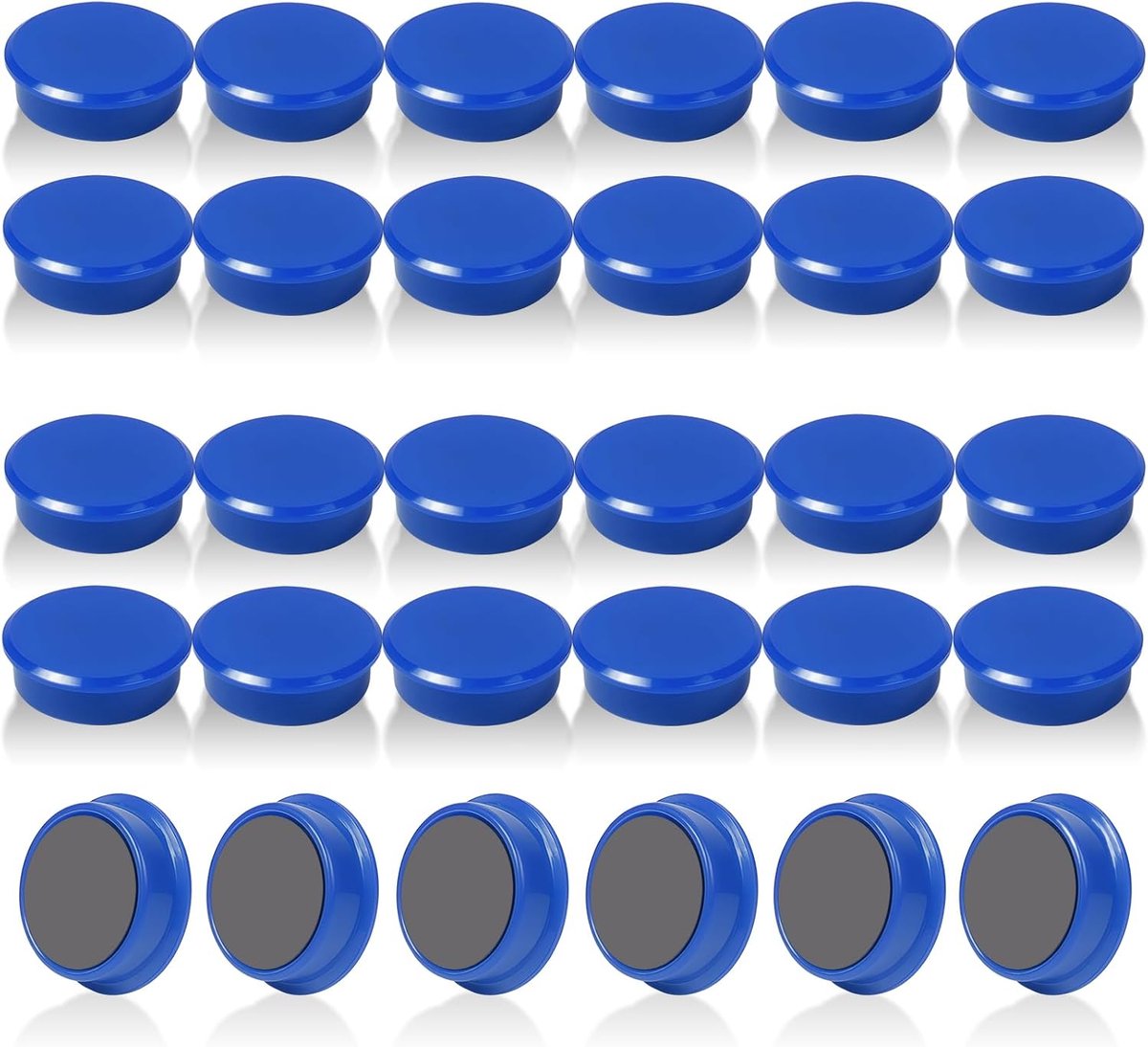 SnelShoppen - Set van 30 ronde oranje koelkastmagneten, sterke mini magnets voor whiteboard, magnetisch bord, decoratieve magneten 2.5cm, ideaal voor