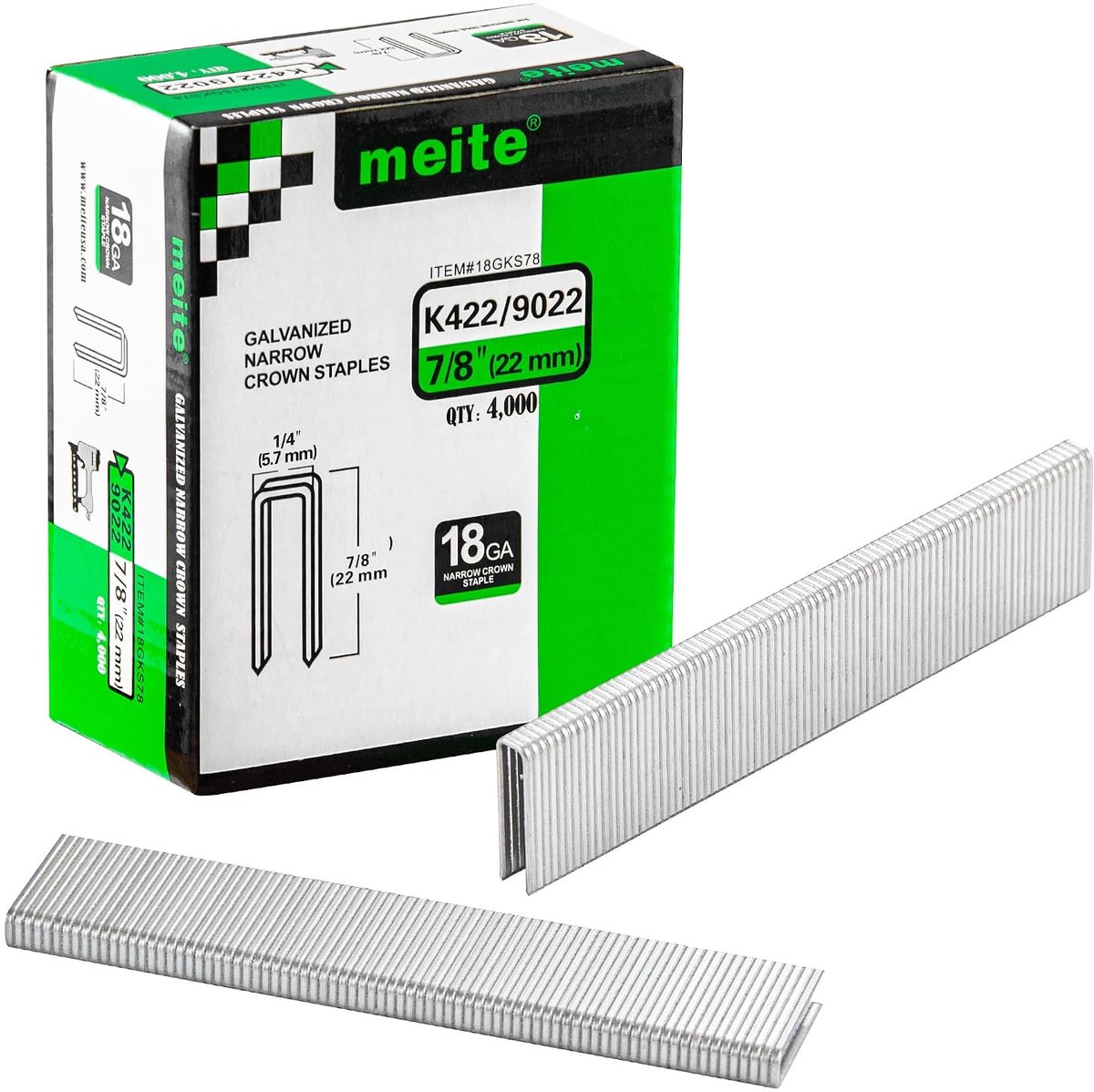 SnelShoppen - 4000 Stuks 18GA Staples 0.5x22mm - Verzilverd Type 90 Pneumatische Tackernieten voor Meubelbekleding en DIY Projecten