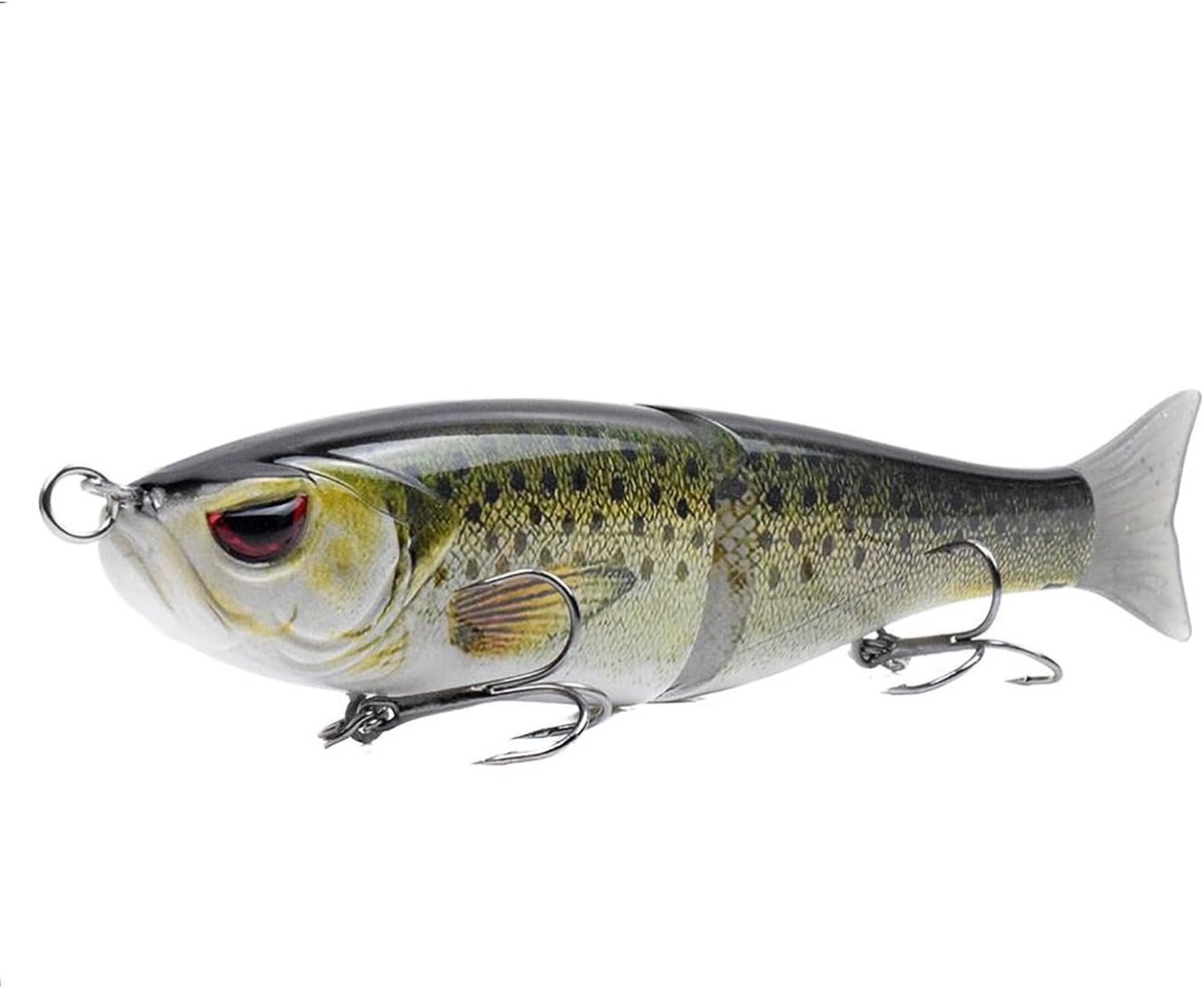SnelShoppen - Visaas Wobbler Snoek - Levensecht Kunstaas voor Snoekbaars, Baars, Forel - Bionisch 3D Ontwerp met Holografische Ogen - Flexibele S-Vorm