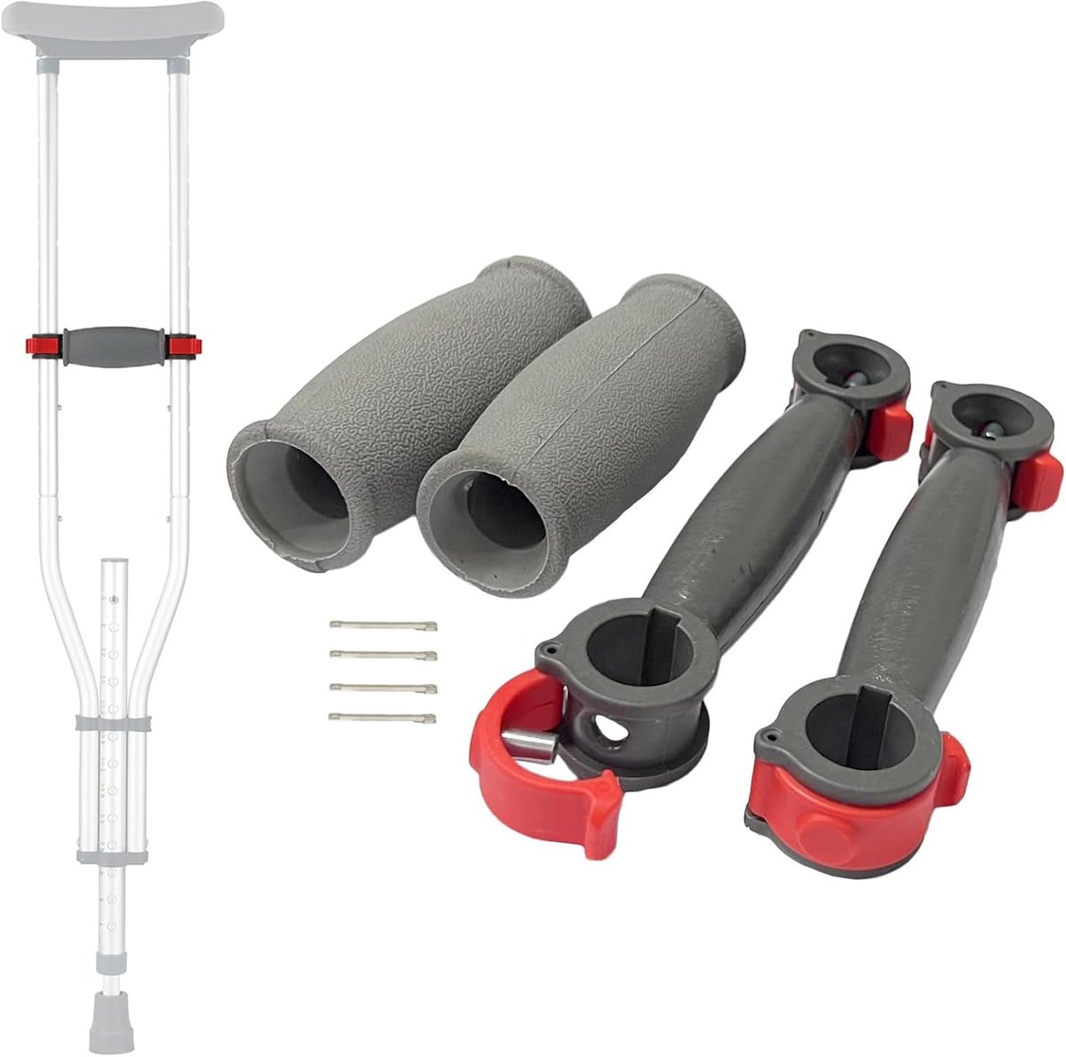 SnelShoppen - Stoel Handgrepen Set - Vervangende Handvatten en Pads voor Hulpmiddelen, 2-Pack, Hoogwaardige Rubber en Kunststof, Versterking voor Stab