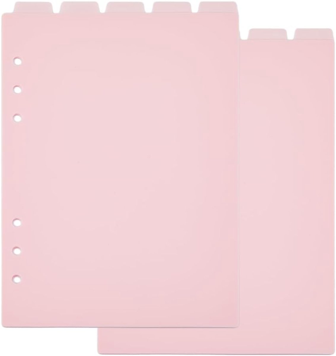 SnelShoppen - 10 Stuks A5 Tabs Ring Divider 6 Gaten Indexpagina's Plastic Scheidingsbladen Roze Voor Planner Notitieboek Dagboek 21.8 x 14.8cm