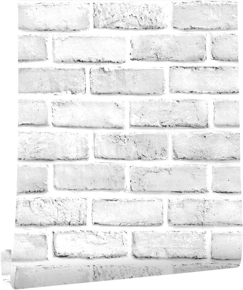 SnelShoppen - Peel and Stick 3D Effect Faux Brick Wallpaper - Zelfklevend Textuurbehang voor Keuken, Backsplash, Vuurplaats en Accent Muren - Vintage