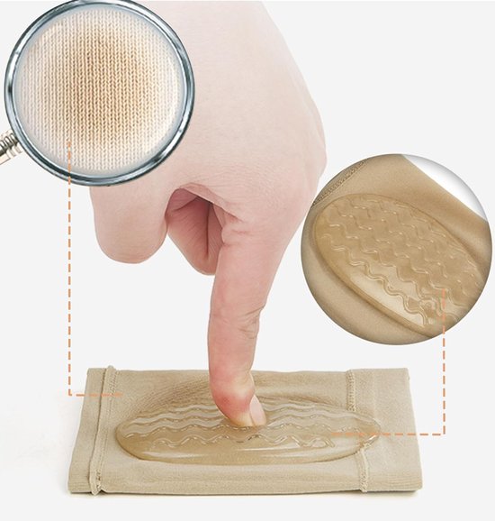 Ondersteunende Sokken voor Plantenfasciitis, Zachte Siliconen Steunen met Kussens, Verlichting van Voet- en Hakpijn bij Vlakke Voeten en Verzonken Voetboog — afbeelding 3