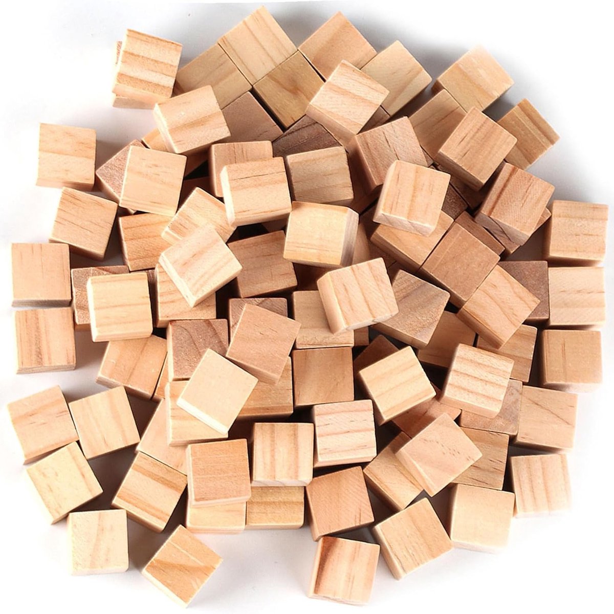 Set van 55 Onbehandelde Houten Mini Blokken 30 mm voor Creatieve Projecten, Knutselen en Schilderen