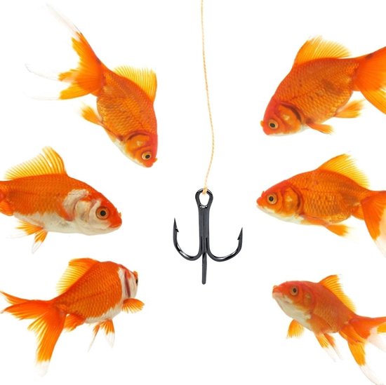 SnelShoppen - 130 Pcs Treble Fishing Hooks Set Carbon Steel - Rond Bocht Haakjes - 4, 6, 8, 10 - Corrosiebestendig - Ideaal voor Zoet- en Zoutwater Vi van Snelshoppen — afbeelding 4