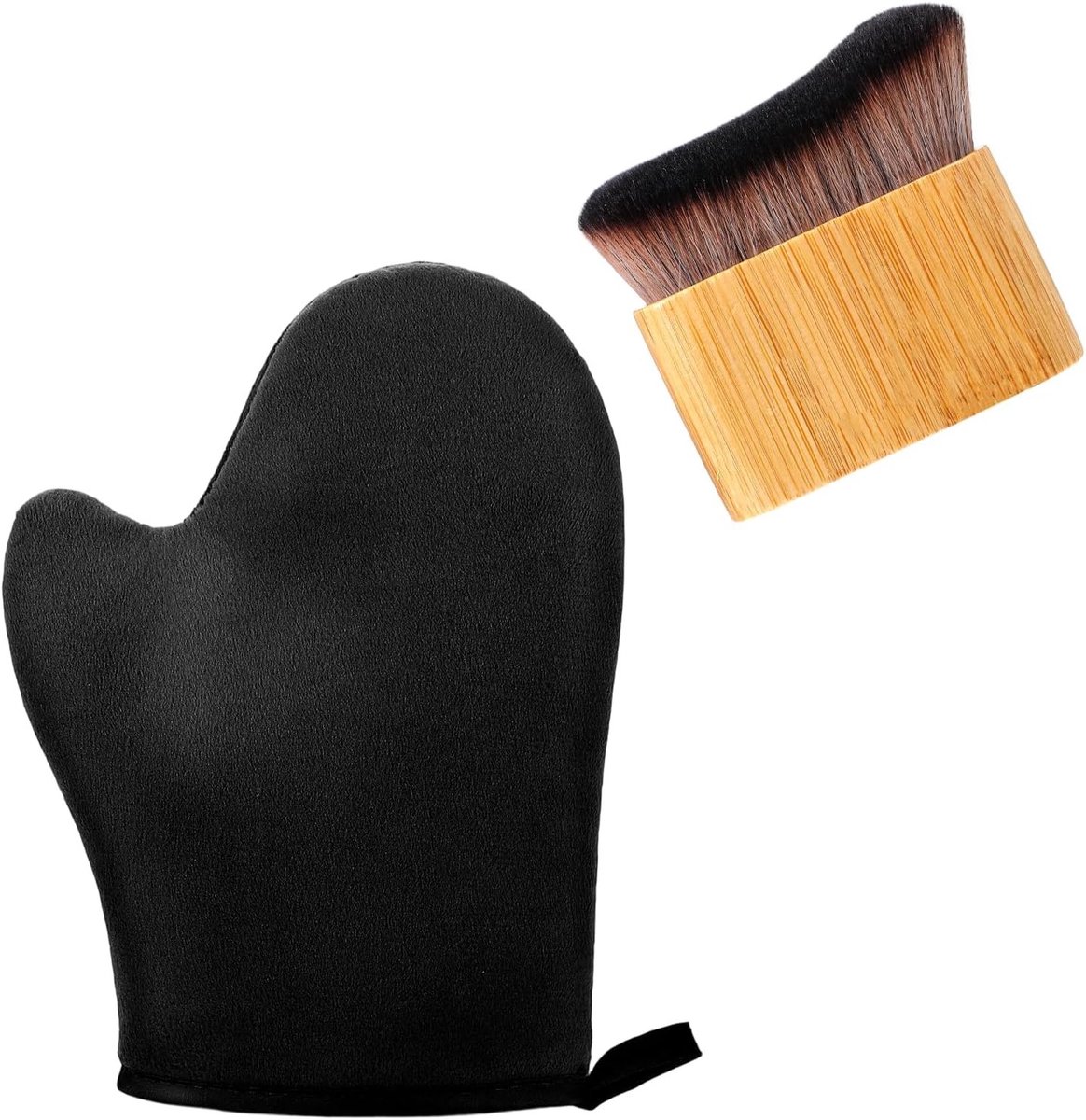 2-in-1 Streepvrije Bruiningshandschoen en Borstel, Herbruikbare Applicator voor Zelfbruiners en Bodylotion, Perfecte Bruining en Aanbrengtool