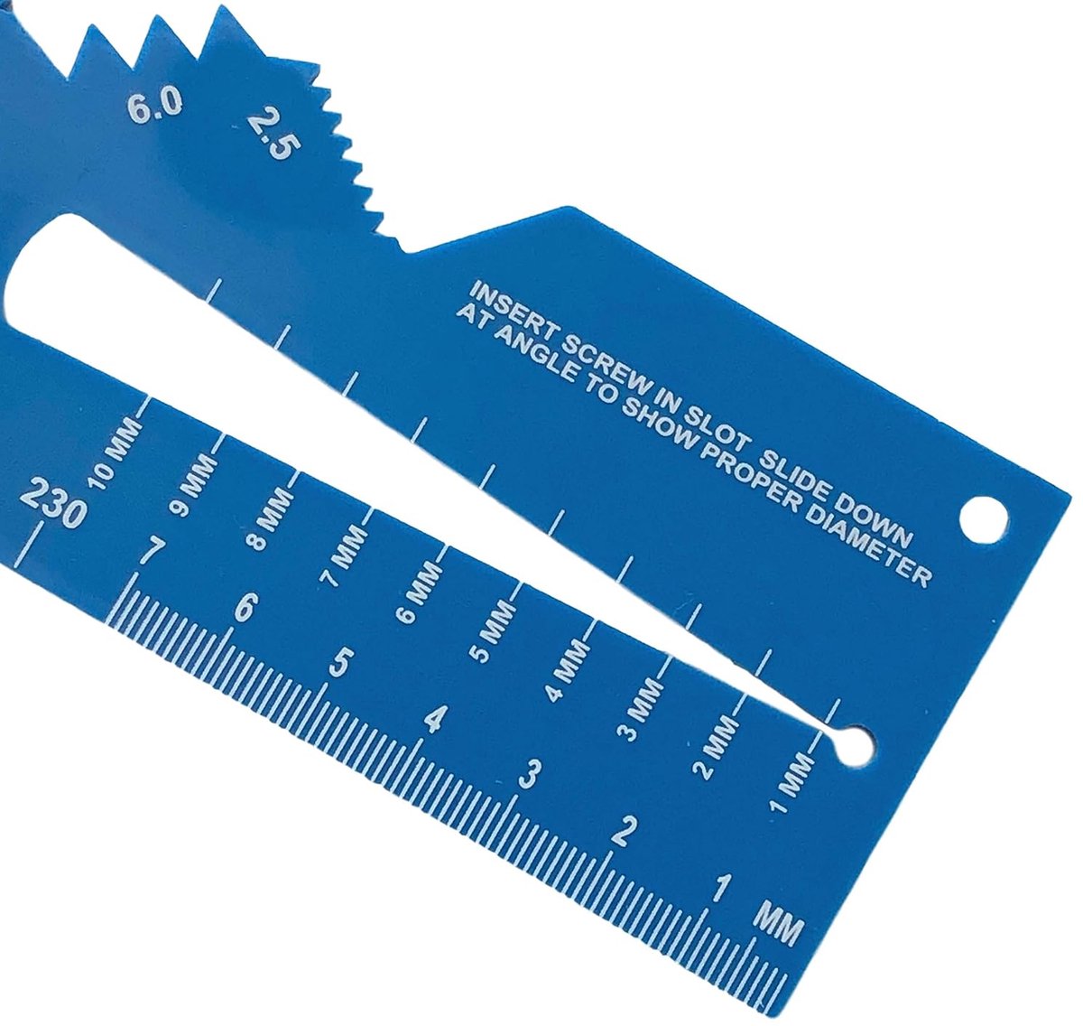 SnelShoppen - Taskar Schroefdraad Meetinstrument - Schroefdiameter & Draadpitch Gauge Ruler - 1mm tot 20mm - 230mm en 7cm - Lichtgewicht Plastic
