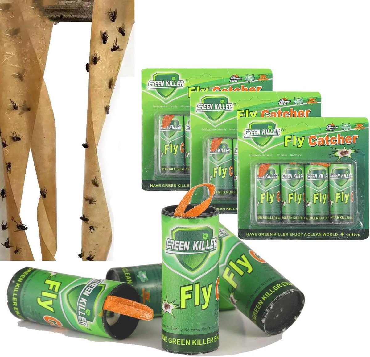 SnelShoppen - Indoor en Outdoor Vliegenvanger, Premium Vliegenbestrijdingsstrip tegen Fruitvliegen, Motten, Super Plakstrips, 16 Stuks, Ideaal voor Ke