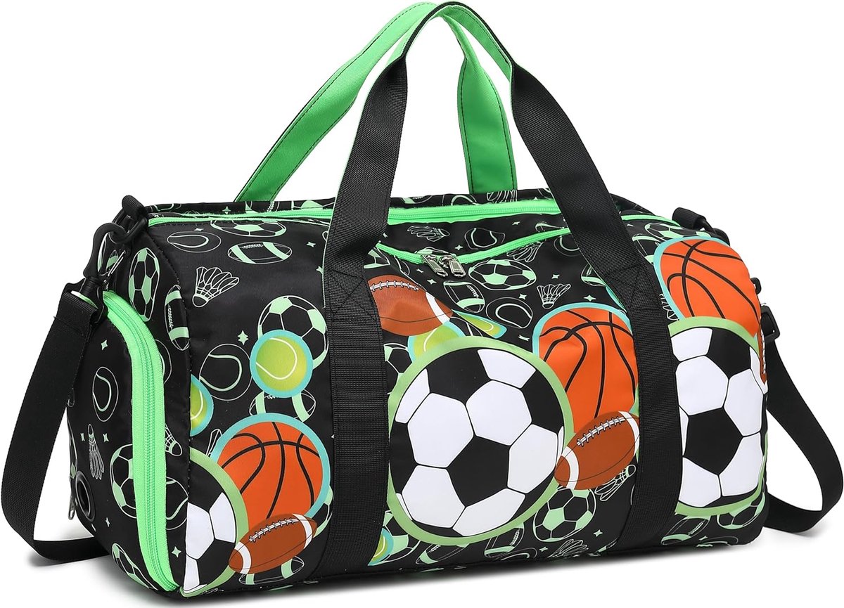 SnelShoppen - Sporttas voor Kinderen - Zwemtas Jongens Meisjes met Schoen- en Nat Compartment - Fitness Bag voor Soccer Basketball - Duurzaam Materiaa