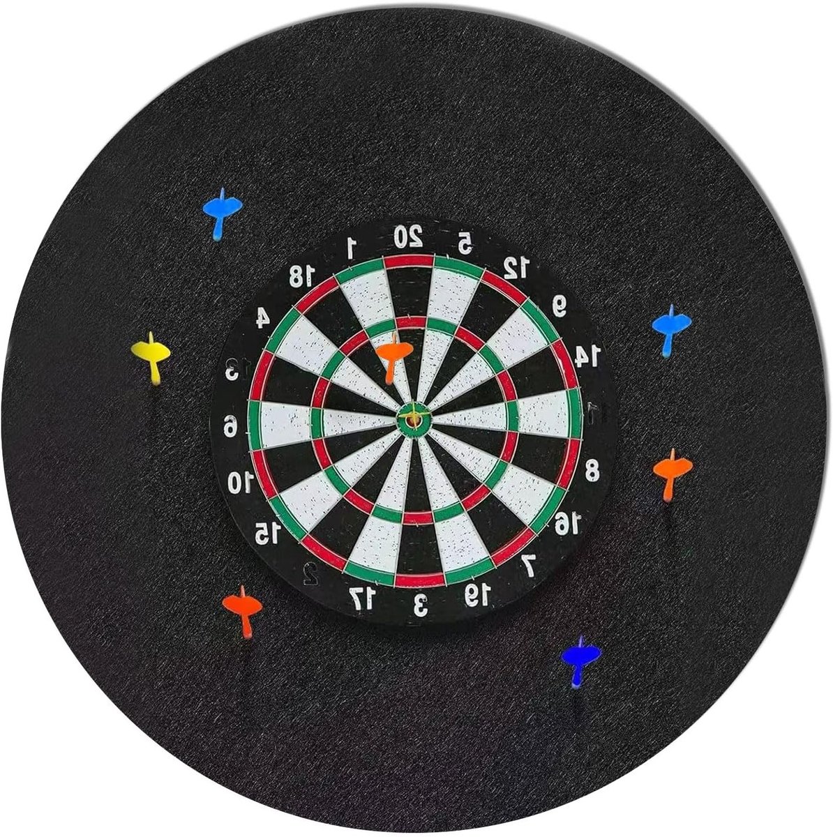 Ronde Vilt Wandbeschermer voor Dartbord, 60 x 60 cm, Wandbescherming met Haakjes en Lussen, Ideaal voor Thuis en Kantoor