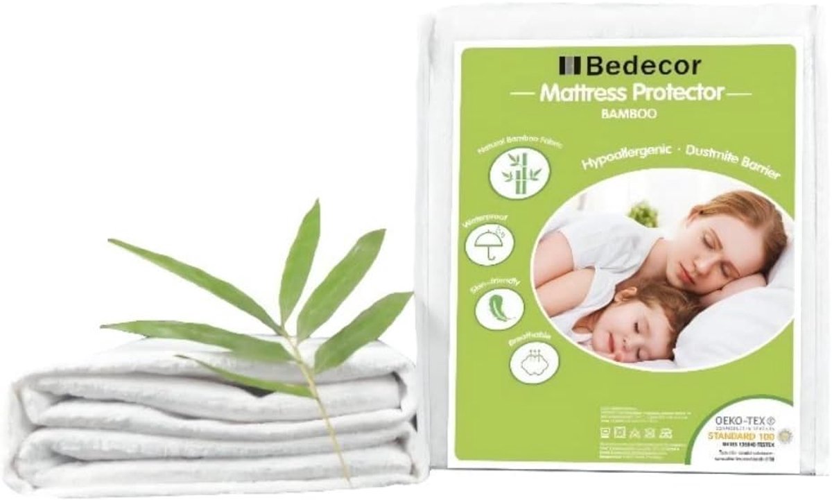 SnelShoppen - Waterproof Bamboe Matrassenbeschermer 160x200cm - Ademend, Antibacterieel, Hypoallergeen, Anti-Mijten voor een Gezonde Slaap
