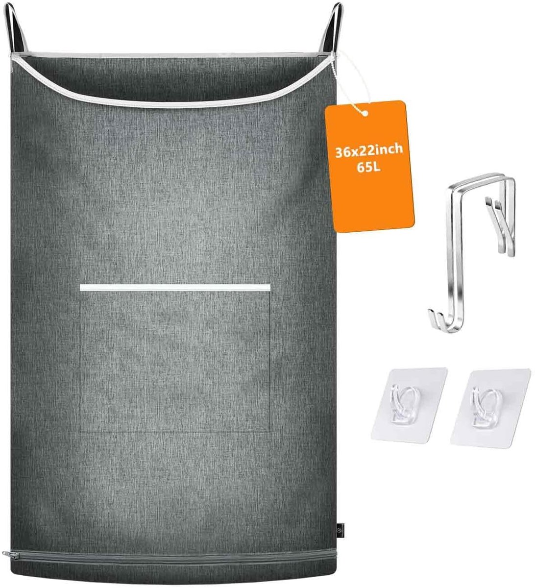 SnelShoppen - Over Door Laundry Collector - Ruime Hangende Wasmand 89x56 cm - Ideaal voor Badkamer, Deur, Kleding, Speelgoed, Badhanddoeken - Inclusie